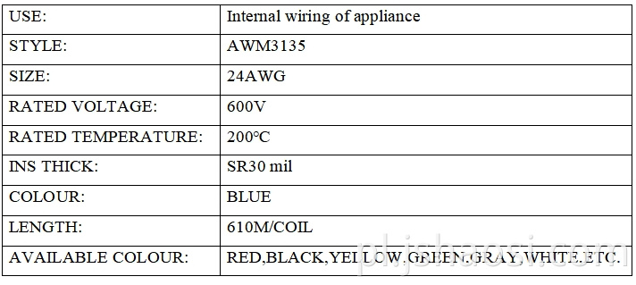 Silicone electrical wire UL3135 24#